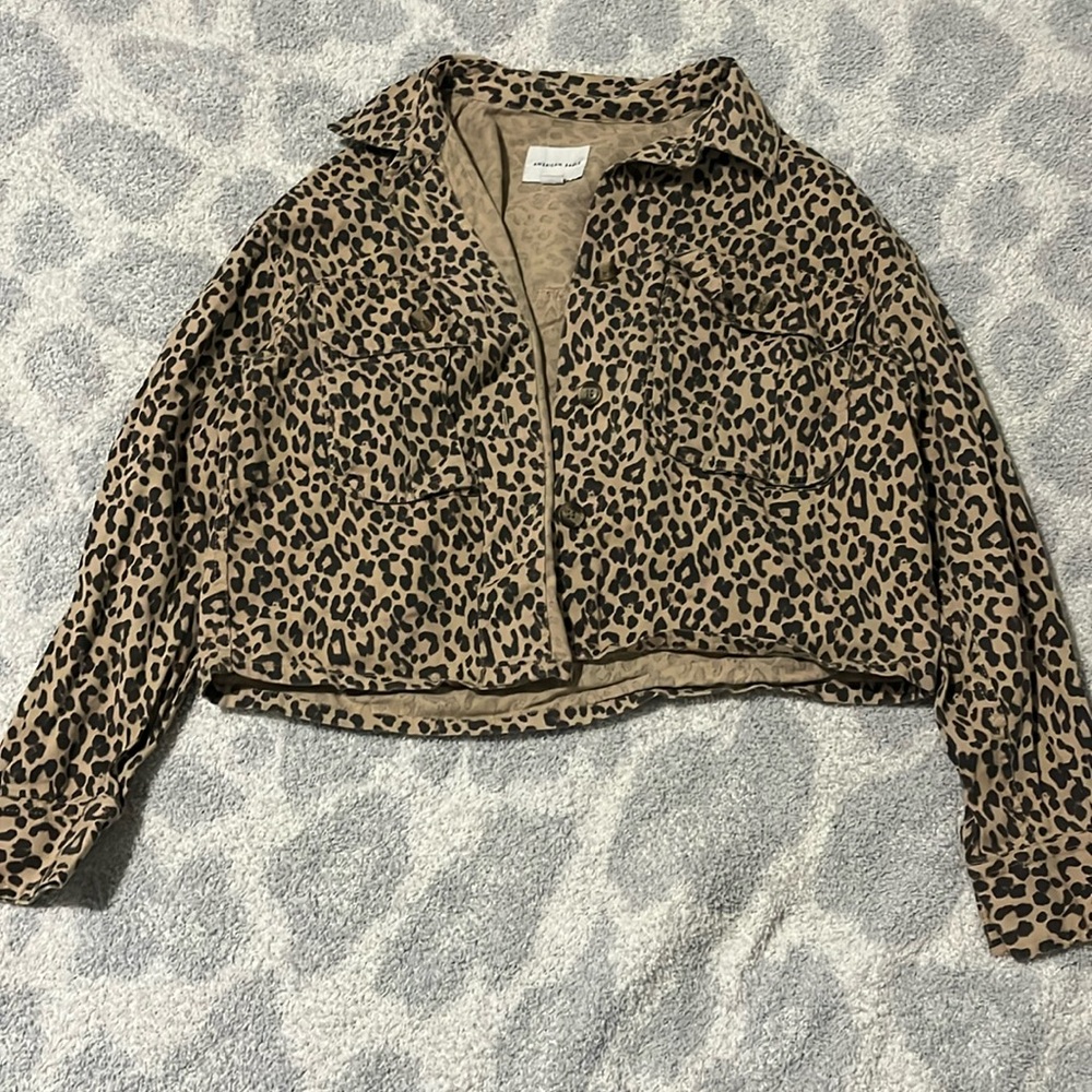 Women’s leopard print American eagle jacket